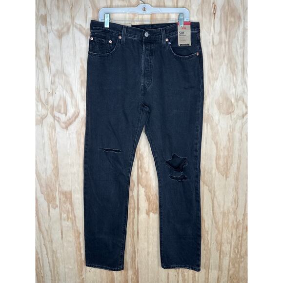 Levi's 501 NWT Men's Button Fly Distress Straight Leg High Rise Jeans Size 32X32 - Picture 1 of 7
